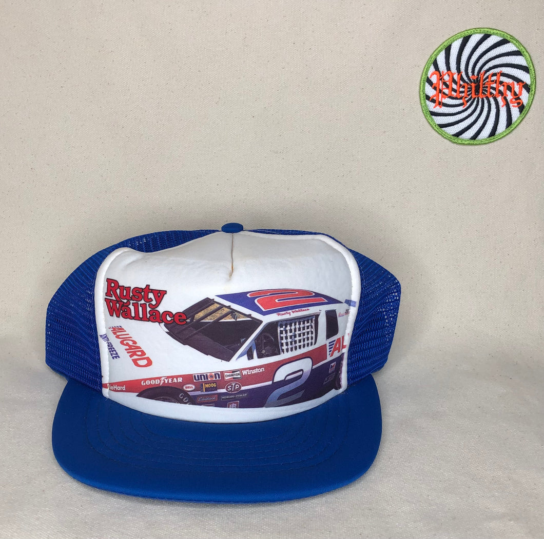 Vtg Rusty Wallace 2 Alugard Racing Nascar 80’s Trucker Mesh Hat