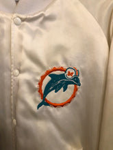 Load image into Gallery viewer, Miami Dolphins White Satin Jacket: Large
