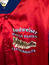 Load image into Gallery viewer, Budweiser Clydesdales Red/Blue Satin Jacket: Medium
