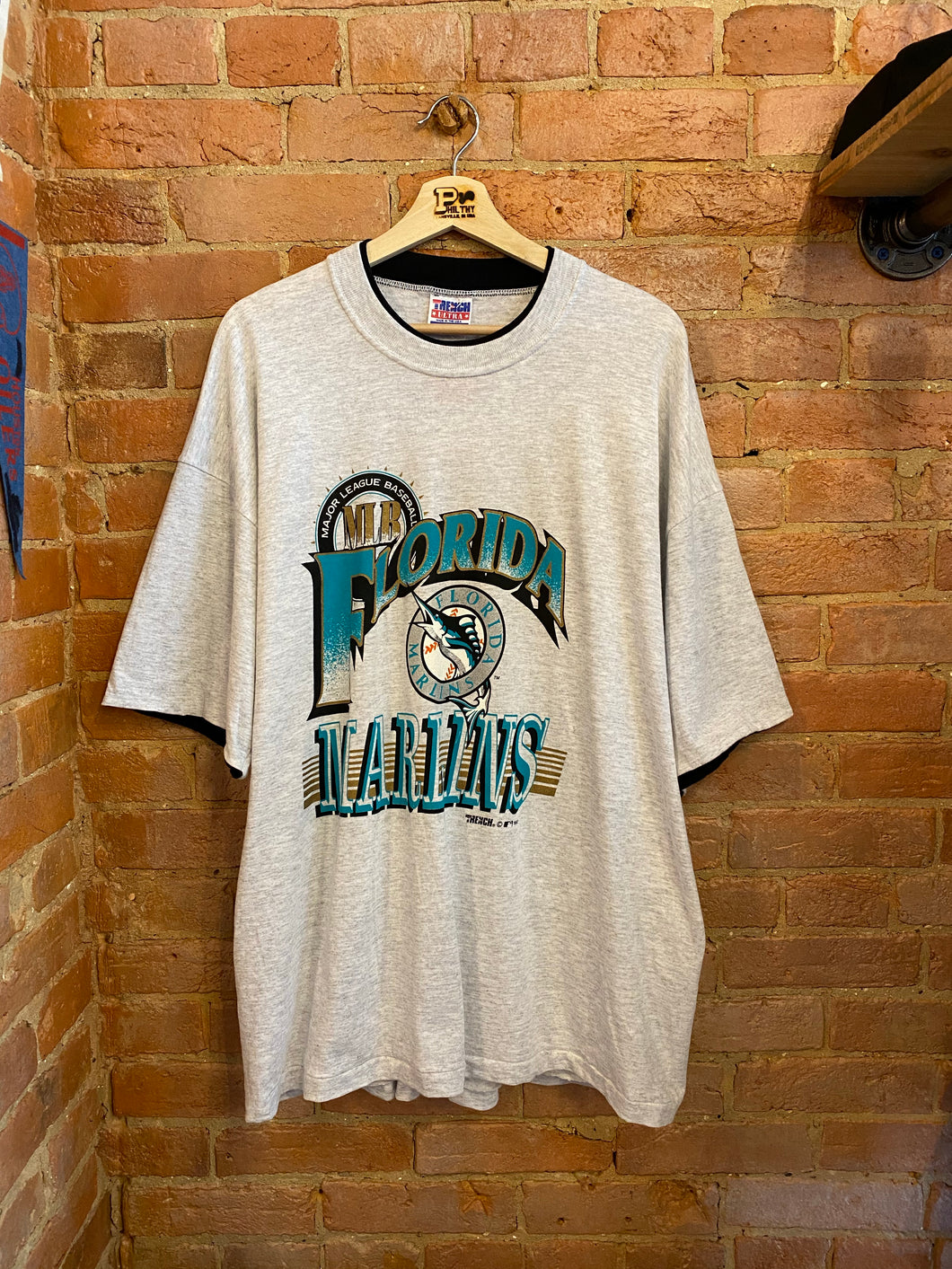 Vintage Double Collar Florida Marlins T-Shirt: XL