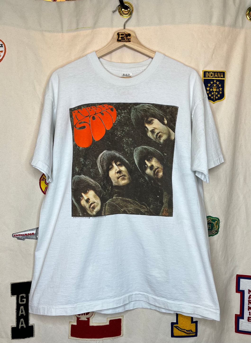 Vintage The Beatles Rubber Soul Album White T-Shirt: XL