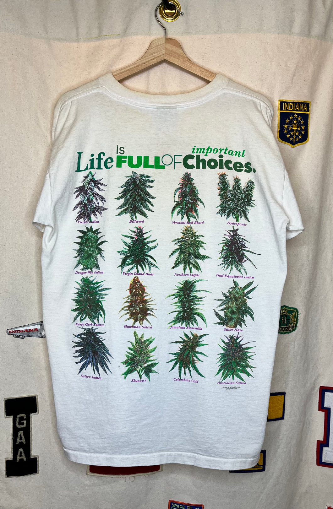 Vintage Marijuana Life is Full of Important Choices Weed T-Shirt: Large