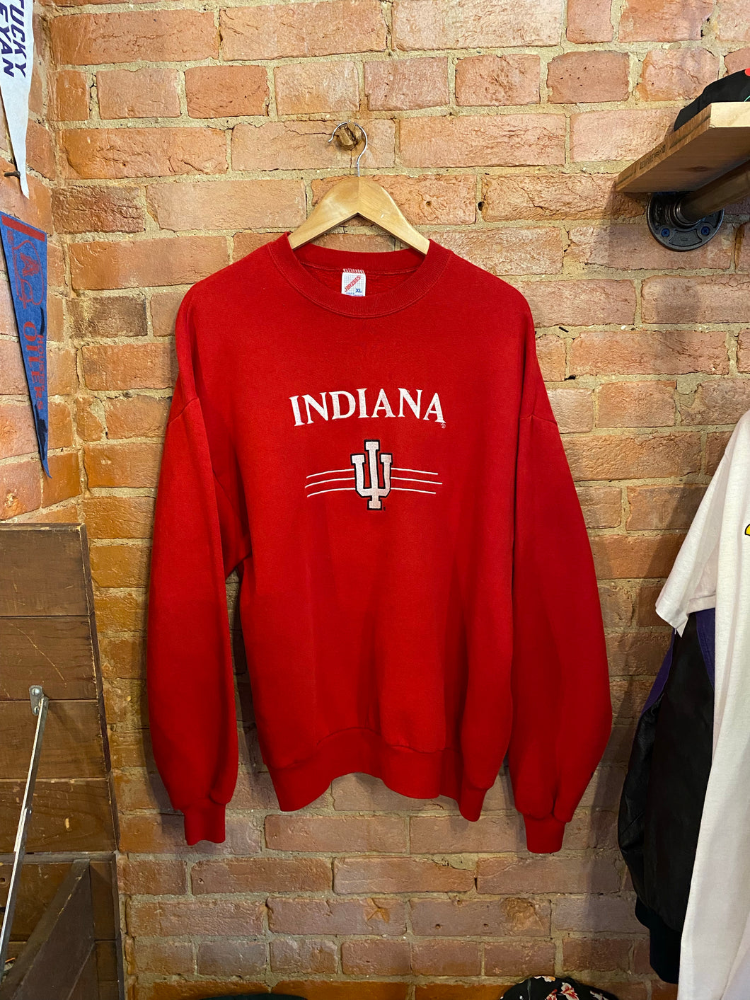 Indiana University Embroidered Crewneck: XL