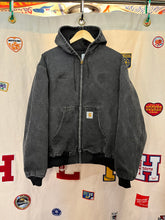 Load image into Gallery viewer, Vintage Carhartt Faded Black Canvas Zip Up Hood Work Jacket: Large
