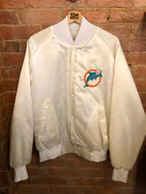 Load image into Gallery viewer, Miami Dolphins White Satin Jacket: Large
