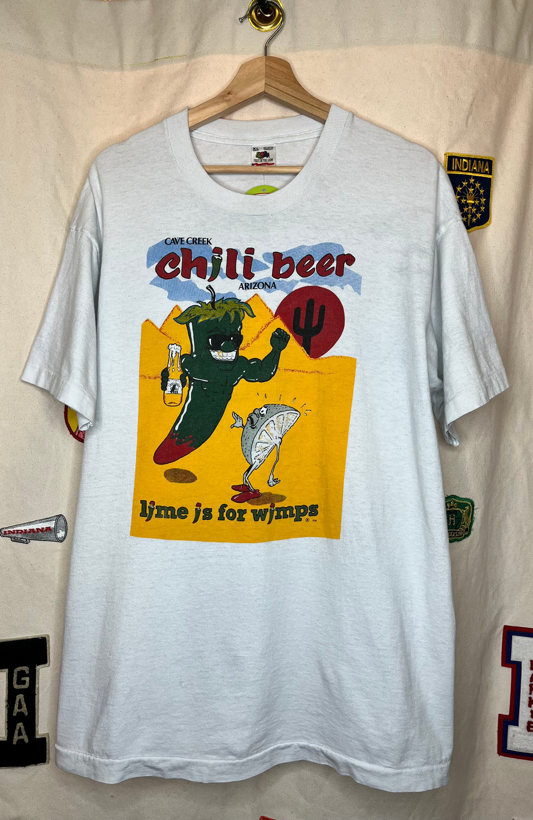 Vintage Chili Beer Cave Creek Arizona Lime is for Wimps T-Shirt: XL