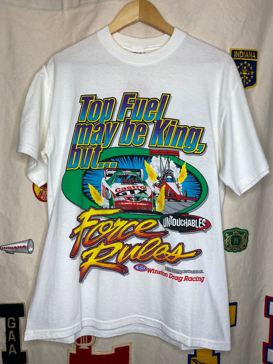 Vintage John Force Funny Car Drag Racing T-Shirt : M