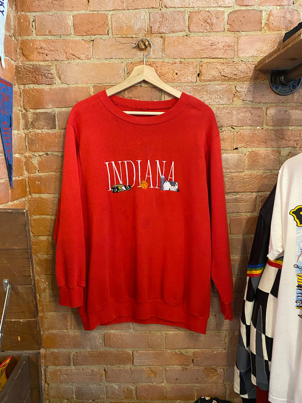 Indiana University Embroidered Crewneck: Large/XL