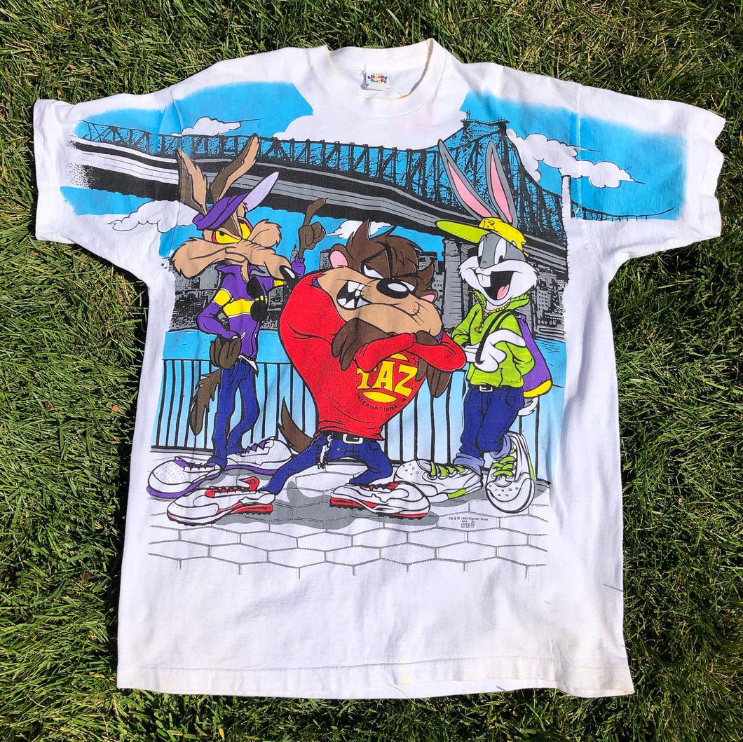 Looney Tunes New York City Cool Vine All Over Print Shirt: XL