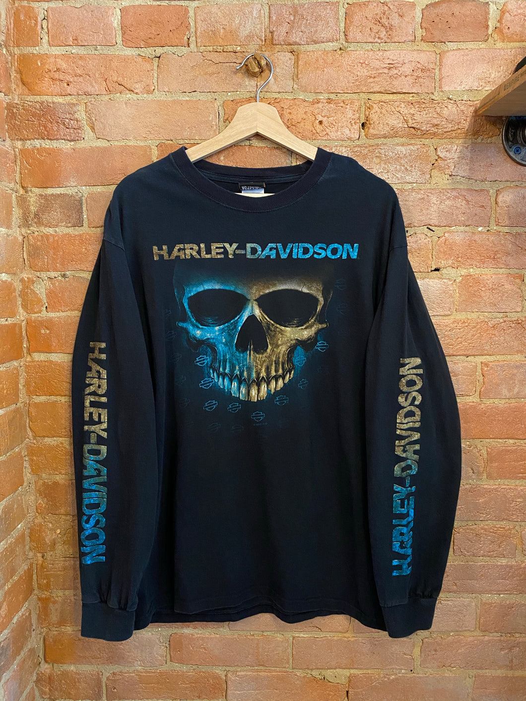 Vintage Evansville, IN Harley Davidson Long Sleeve T-Shirt: L