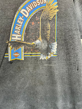 Load image into Gallery viewer, Vintage Faded Harley 1992 3D Emblem Black T-Shirt Eagle
