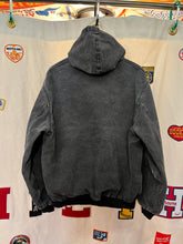 Load image into Gallery viewer, Vintage Carhartt Faded Black Canvas Zip Up Hood Work Jacket: Large
