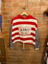 Load image into Gallery viewer, Newport Harbor Striped Hooded Crop Top: Medium
